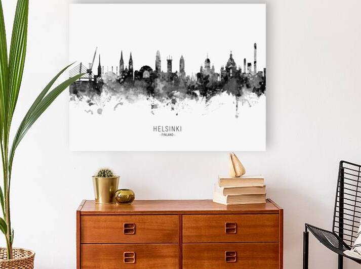 Helsinki Finland Skyline by Michael Tompsett