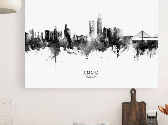 Omaha Nebraska Skyline by Michael Tompsett