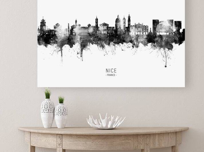 Nice France Skyline by Michael Tompsett