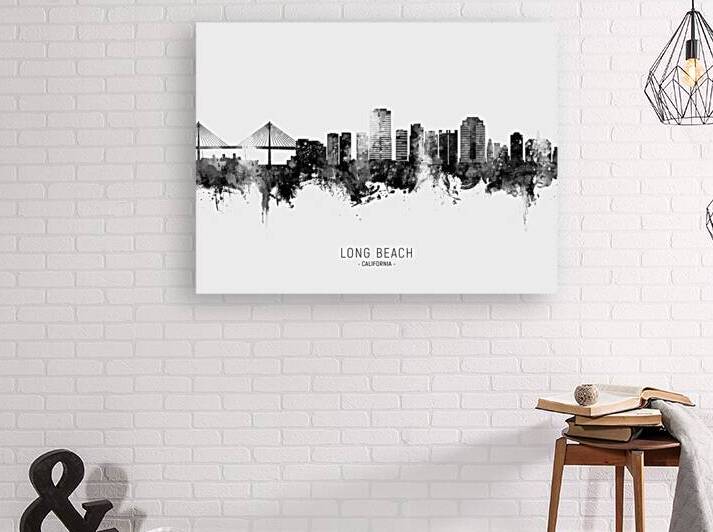 Long Beach California Skyline by Michael Tompsett