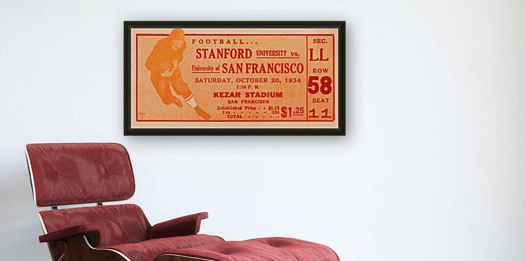 1934 San Francisco vs. Stanford Ticket Art by Row One Brand