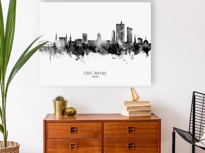 Fort Wayne Indiana Skyline by Michael Tompsett