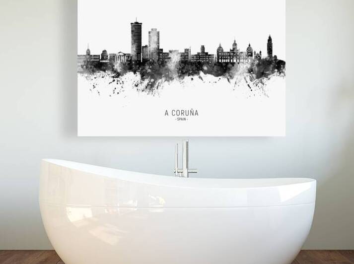 A Coruna Spain Skyline by Michael Tompsett