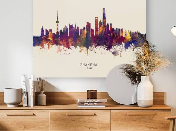 Shanghai China Skyline by Michael Tompsett