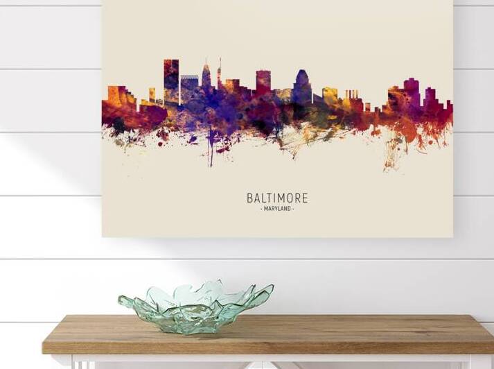 Baltimore Maryland Skyline by Michael Tompsett