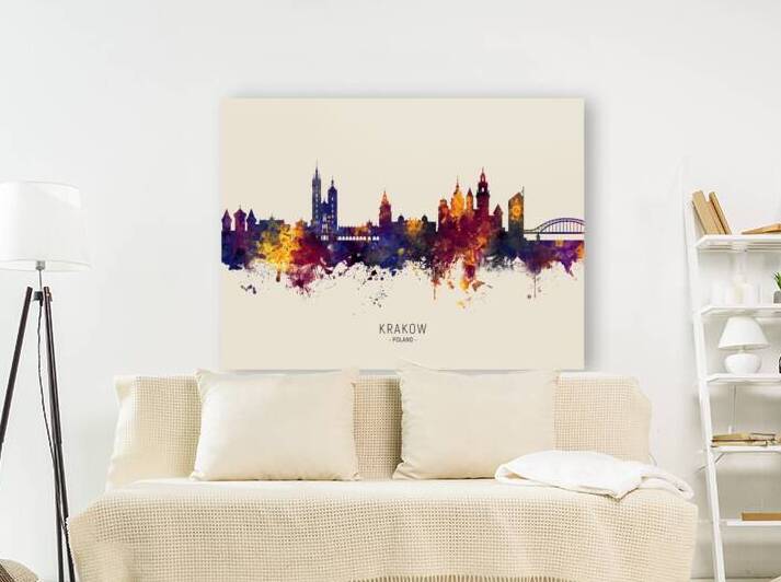 Krakow Poland Skyline by Michael Tompsett