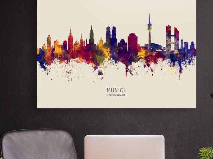 Munich Germany Skyline by Michael Tompsett