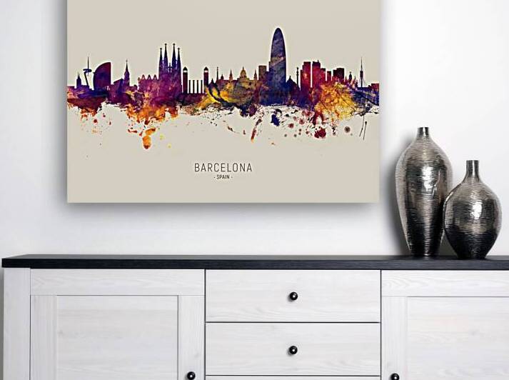 Barcelona Spain Skyline by Michael Tompsett