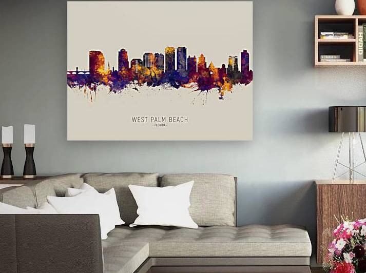 West Palm Beach Florida Skyline by Michael Tompsett