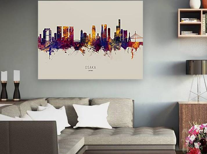 Osaka Japan Skyline by Michael Tompsett