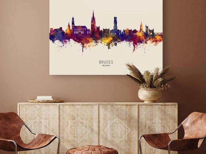 Bruges Belgium Skyline by Michael Tompsett