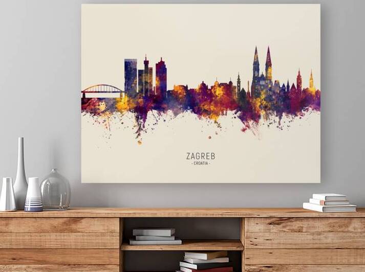 Zagreb Croatia Skyline by Michael Tompsett