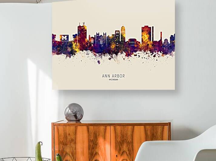 Ann Arbor Michigan Skyline by Michael Tompsett