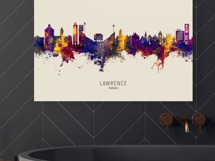 Lawrence Kansas Skyline by Michael Tompsett