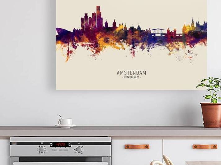 Amsterdam The Netherlands Skyline by Michael Tompsett