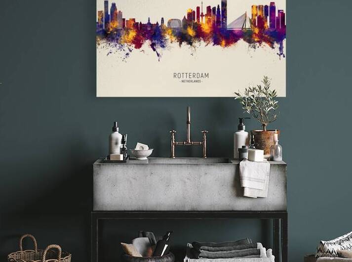 Rotterdam The Netherlands Skyline by Michael Tompsett