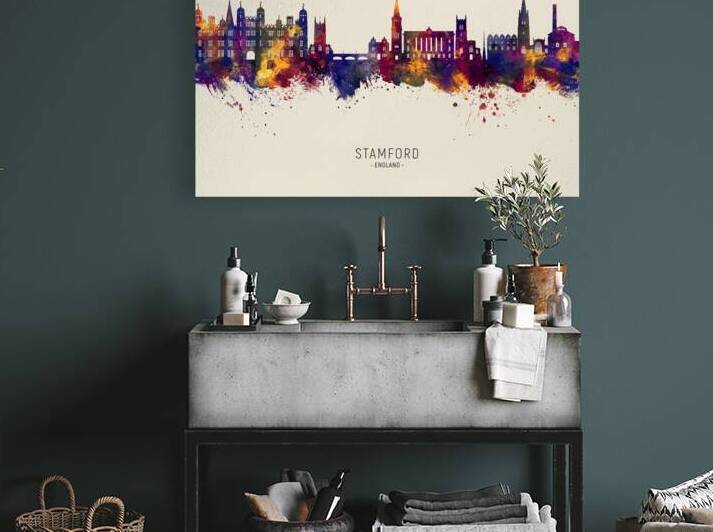 Stamford England Skyline by Michael Tompsett