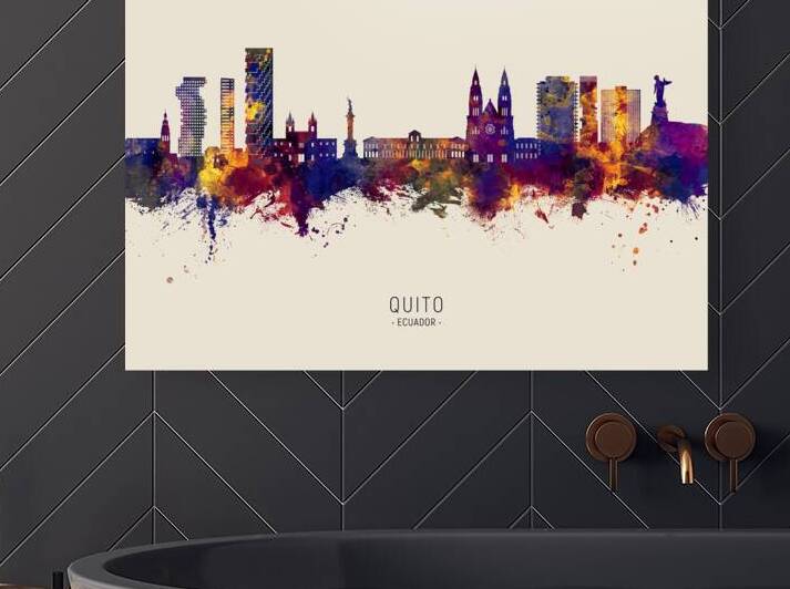 Quito Ecuador Skyline by Michael Tompsett