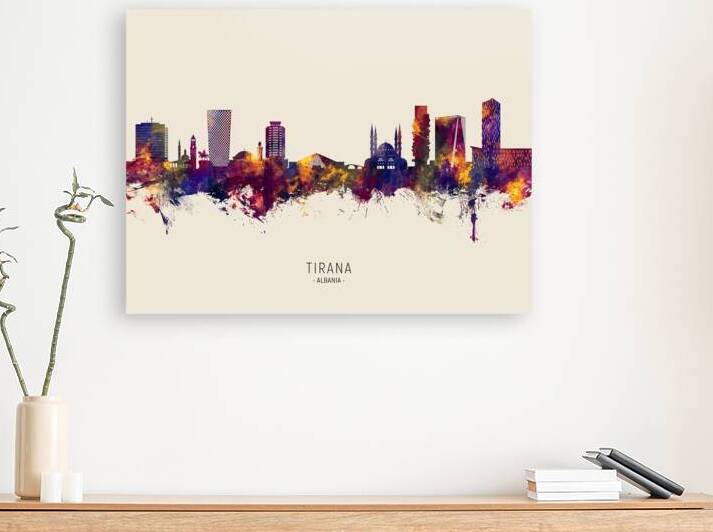 Tirana Albania Skyline by Michael Tompsett