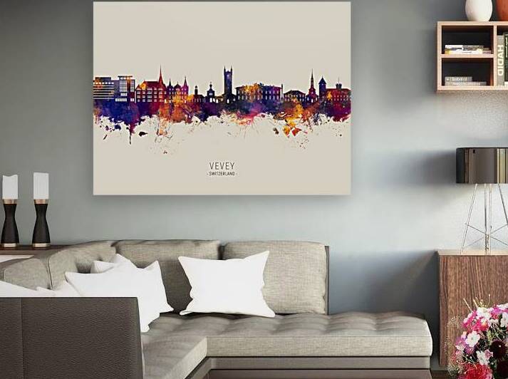 Vevey Switzerland Skyline by Michael Tompsett