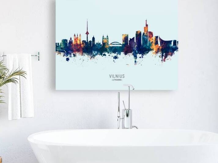 Vilnius Lithuania Skyline by Michael Tompsett