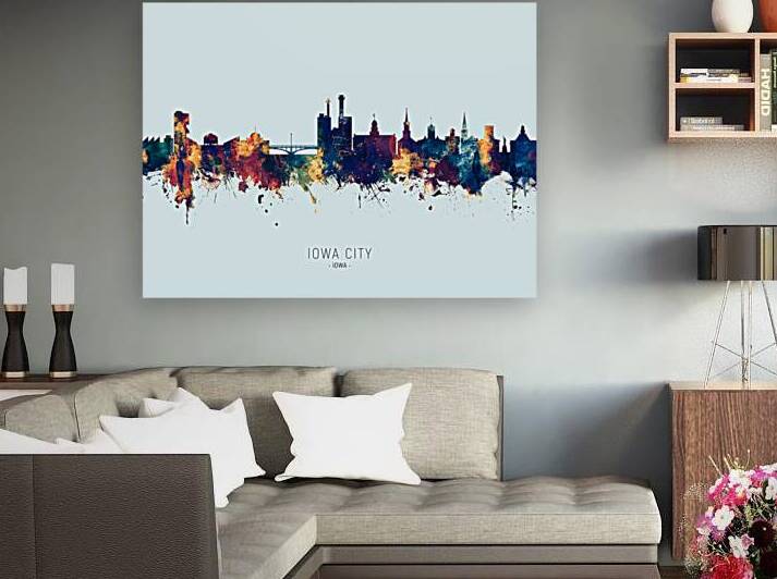 Iowa City Iowa Skyline by Michael Tompsett