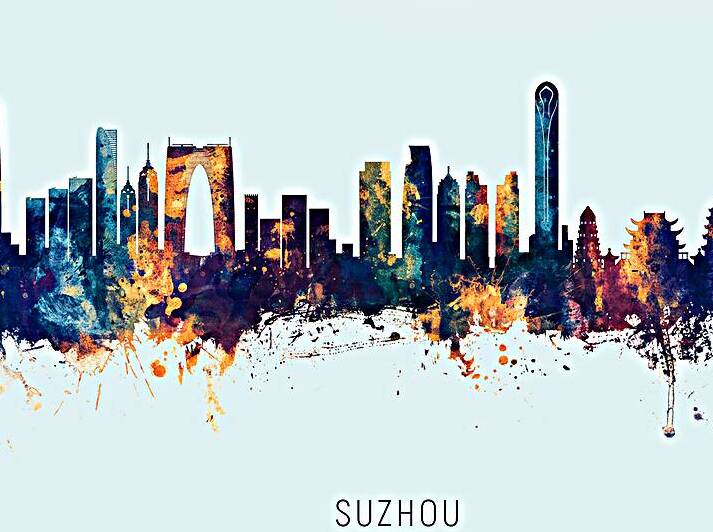 Suzhou China Skyline by Michael Tompsett