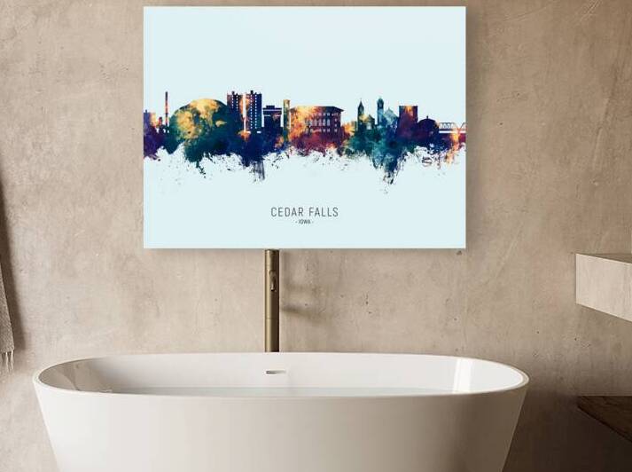 Cedar Falls Iowa Skyline by Michael Tompsett