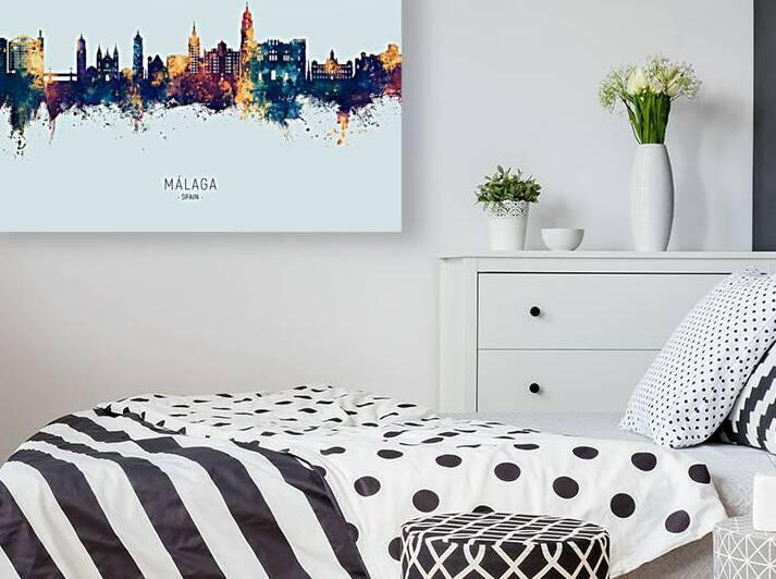 Malaga Spain Skyline by Michael Tompsett