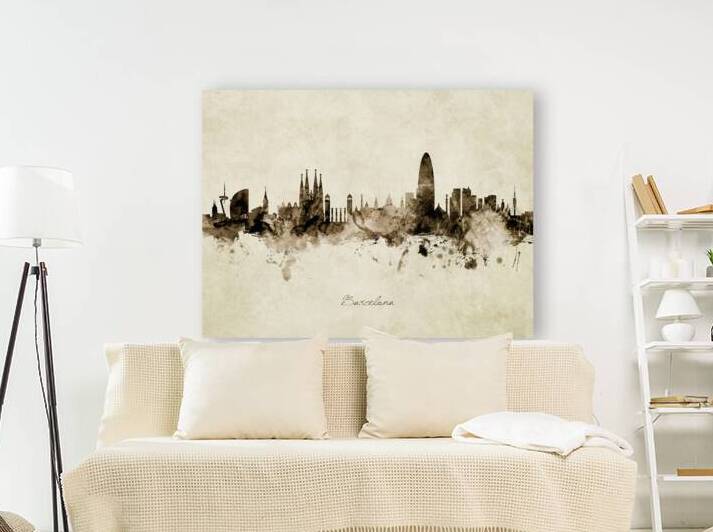 Barcelona Spain Skyline by Michael Tompsett