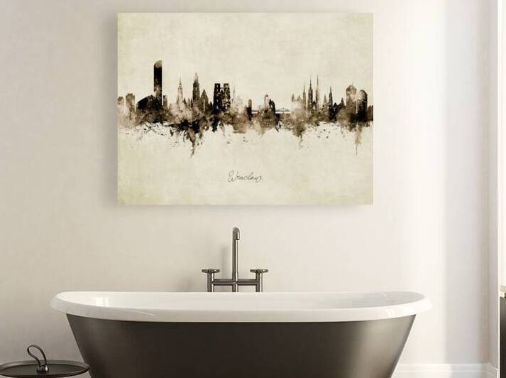 Wroclaw Poland Skyline by Michael Tompsett