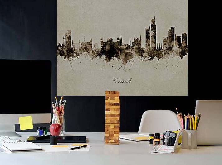 Karachi Pakistan Skyline by Michael Tompsett