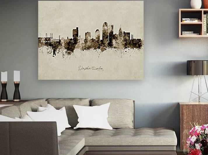 Winston-Salem North Carolina Skyline by Michael Tompsett