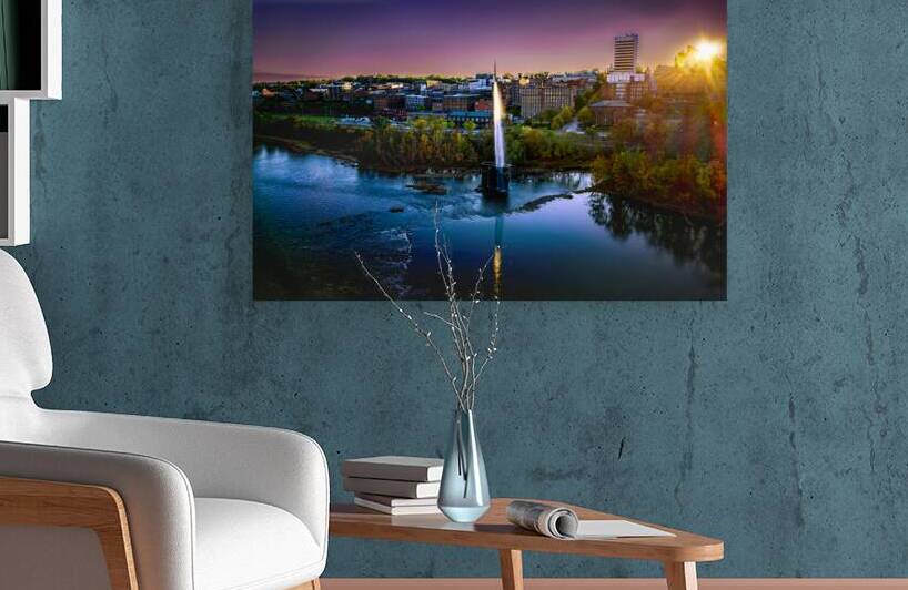 Lynchburg James River Front Skyline Sunset by Norma Brandsberg Photography
