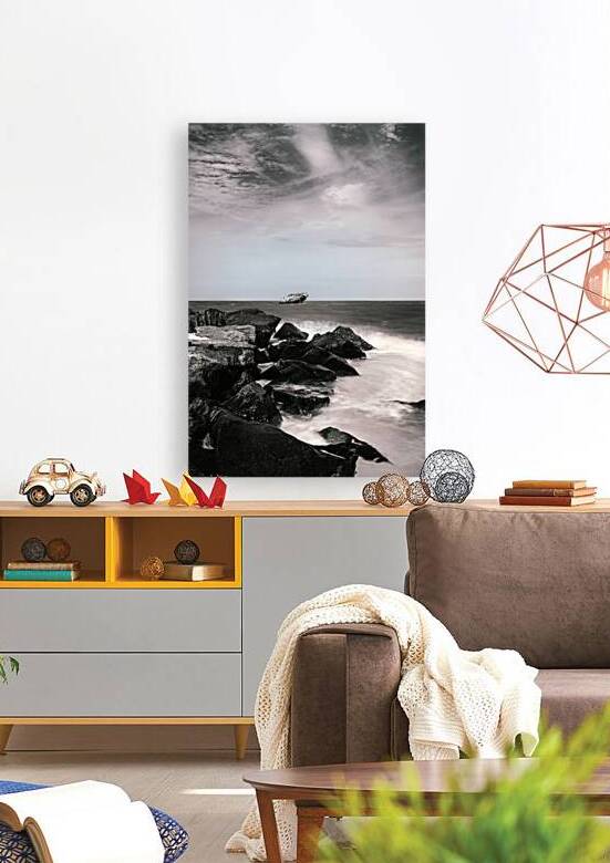 Wreck of the SS Atlantus Black and White Vertical by Jason Fink