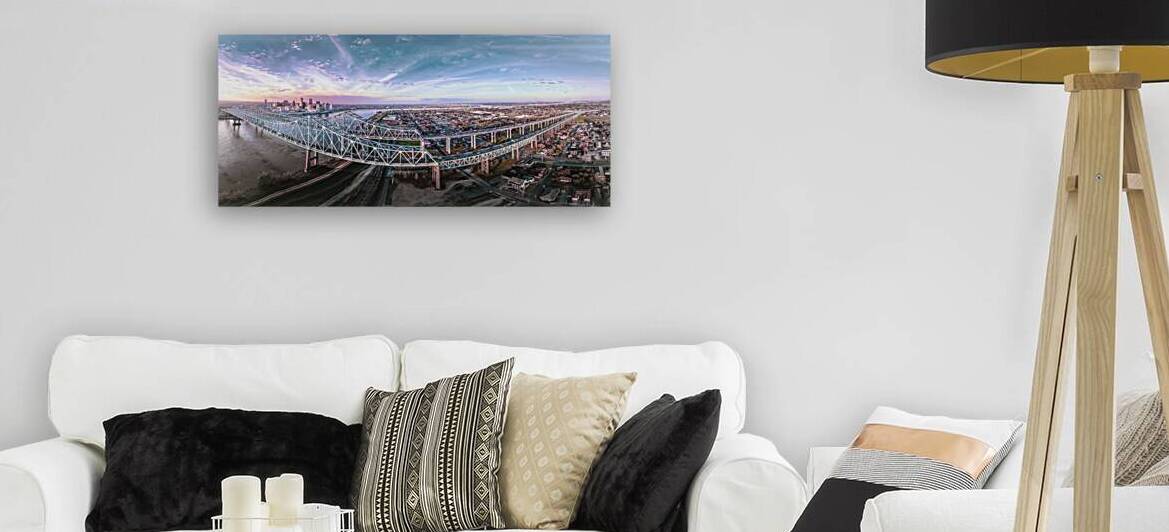 New Orleans Connection Bridges Morning Panorama by Norma Brandsberg Photography