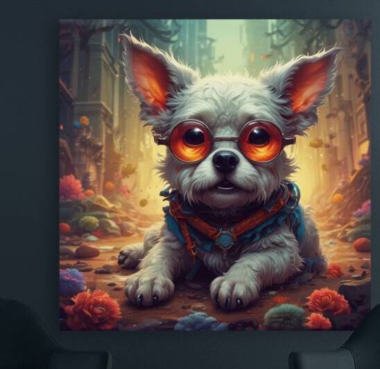 Puppy In Glasses by One Simple Gallery