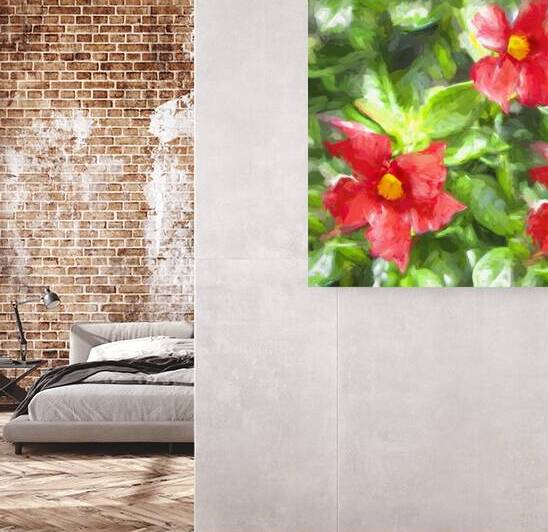 Red Mandevilla Flower Vine X 3 by Rich Franco