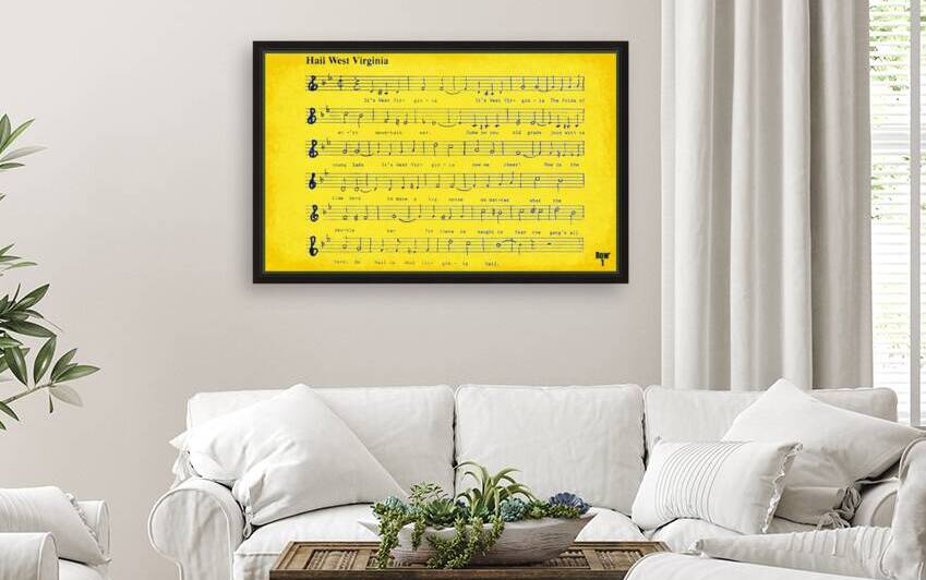 hail west virginia fight song wall art by Row One Brand