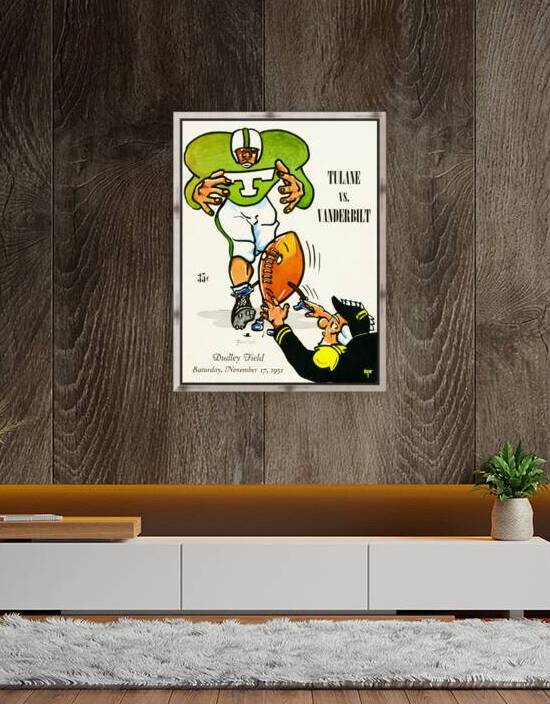 1951 Vanderbilt vs. Tulane Football Cover Art by Row One Brand