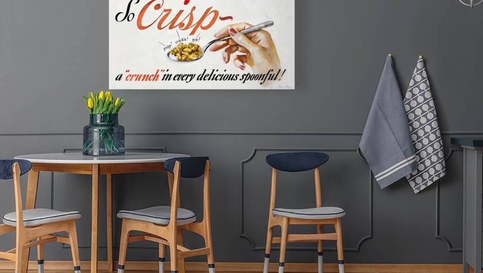 1939 kelloggs rice krispies ad art by Row One Brand