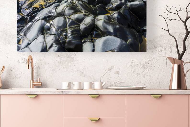 Abstract Black Rocks at Hug Point by Clean Slate Photography