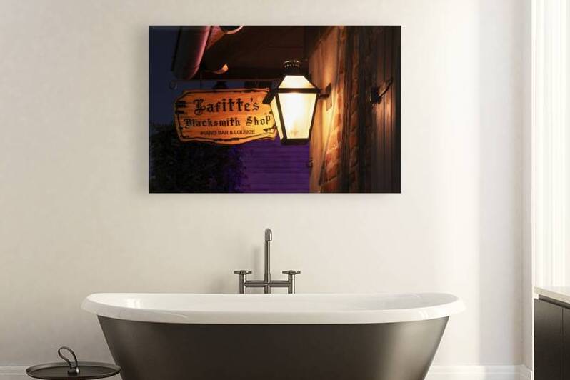 Lafittes Blacksmith Shop Gas Lamp by Andy Crawford