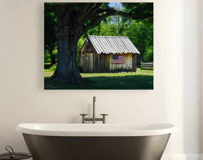 Patriotic Crook Farm Barn by Andy Crawford