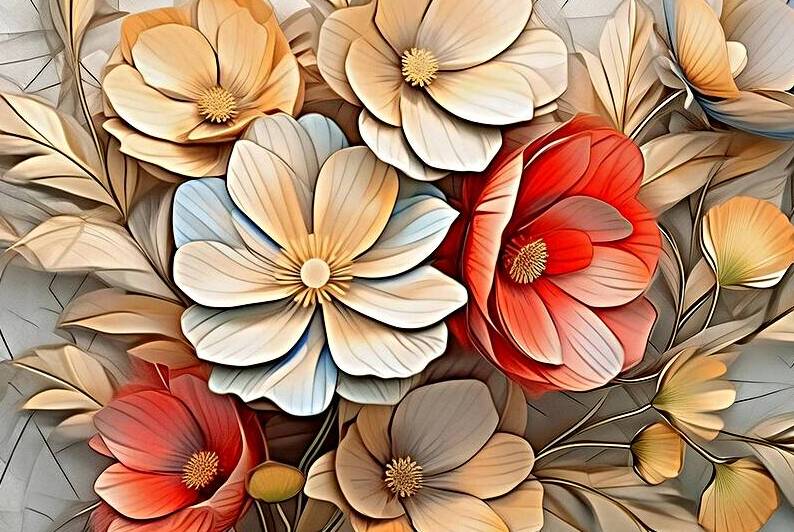 Abstract Flowers 3 by Bob Tamburello