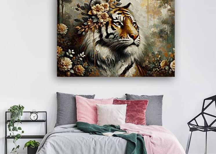 Majestic Tiger in Bloom by Anne Laure GOUPIL