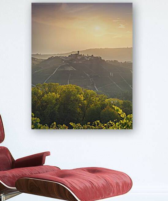 Langhe vineyards landscape and Castiglione Falletto village by Stefano Orazzini