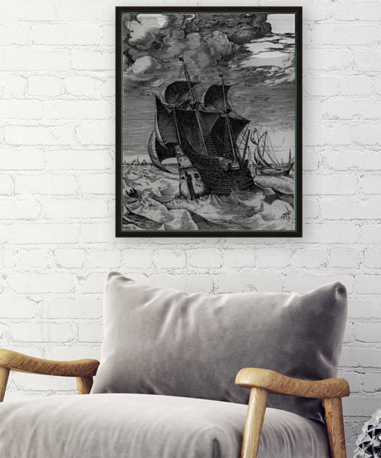 vintage ship line art boat vessel by Shamudy