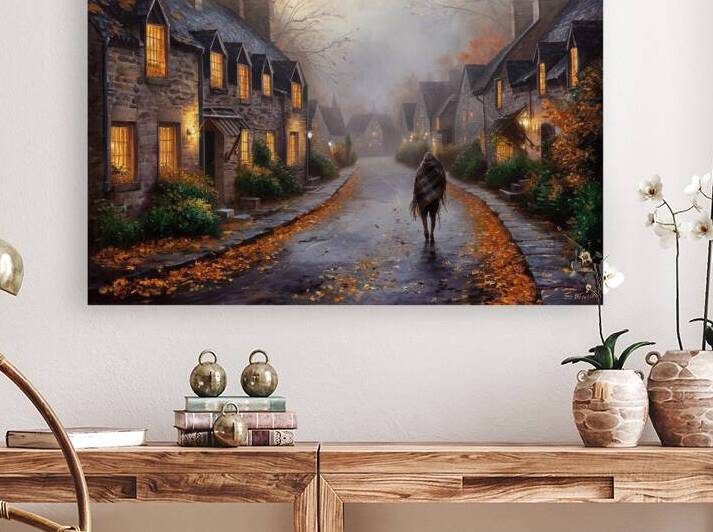 misty village street during autumn3 by NorShop