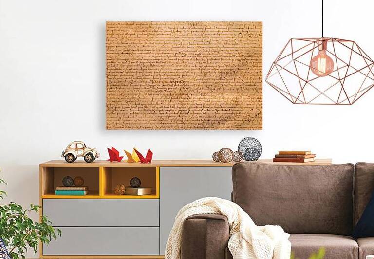 Aged handwritten manuscript text. Calligraphy on old paper vint by Paolo Modena